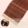 Tape in Hair Extensions Human Hair Auburn Brown Remy Hair
