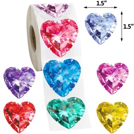 Heart Stickers for Envelopes Diamond Glitter Heart Stickers Decorative Kids Stickers Holiday Decorations Classroom Wedding Supplies