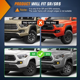 Nilight Fog Lights Assembly Compatible with 2016 2017 2018 2019 2020 2021 2022 2023 Toyota Tacoma SR SR5 Model Only Fog Light Replacement Yellow Lens Driver and Passenger Side