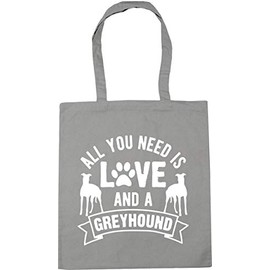 Hippowarehouse All you need is love and a Greyhound Tote Shopping Gym Beach Bag 42cm x38cm, 10 litres