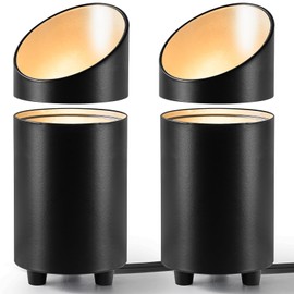 Yisuro Uplighting Indoor Spotlight, 2 in 1 Detachable Up Lights Indoor Floor Can Light with GU10 Bulb 3000K, Foot Switch & UL Listed 6.56FT Plug Cord, Spot Lights for Picture Plant Home,(2 Pack)