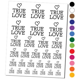 True Love Heart Fun Text Temporary Tattoo Water Resistant Fake Body Art Set Collection - Red (One Sheet)