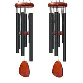 Litu 2 PCS 28" Wind Chimes for Outside. Deep Tone Lovely Wind Chimes with 6 Aluminum Tubes Courtyard Decoration. Windchimes Outdoor Create an Enjoyable Atmosphere & Give Mom a Gift