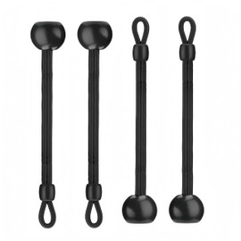 Bungee Tie Down Conversion of Exterior Sun Shades Roller up Blinds,Indoor/Outdoor ，Bungee tie is a Necessary Accessory to Secure Curtains(Black, 6 in 4pcs)