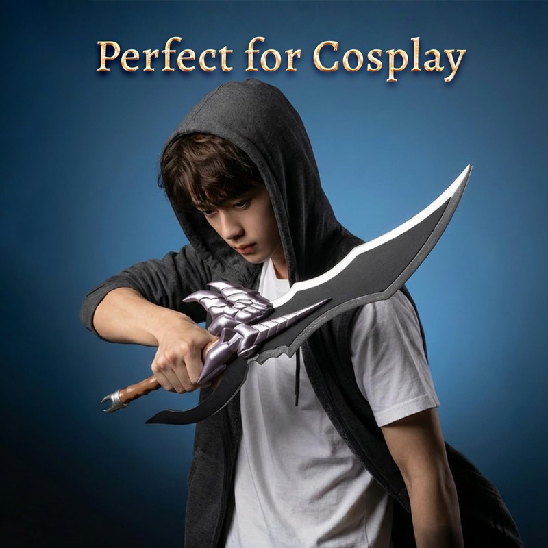 PowerGale Jinwoo Dagger Cosplay Sword with Sheath&Display Stand, Kasaka's Venom