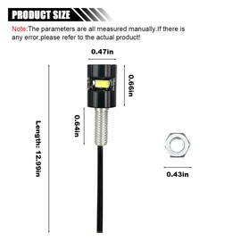 LED License Plate Light for Car -12V LED Bulb Motorcycle Tag Lights - Waterproof/Rainproof License Tag Screw Bolt Lamp with Aluminum Light Holder - Legal for Car Motorcycle Bike RV ATV Truck (2PCS)