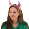 Pohotobooth Props Ltd Pink Devil Horns With Fur Headband