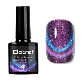 Elotraf 9D Chameleon Holographic Cat Gel Nail Polish with Double Magic Colors, Chameleon Polish Soak Off UV Light Professional Use for Salon & DIY At Home