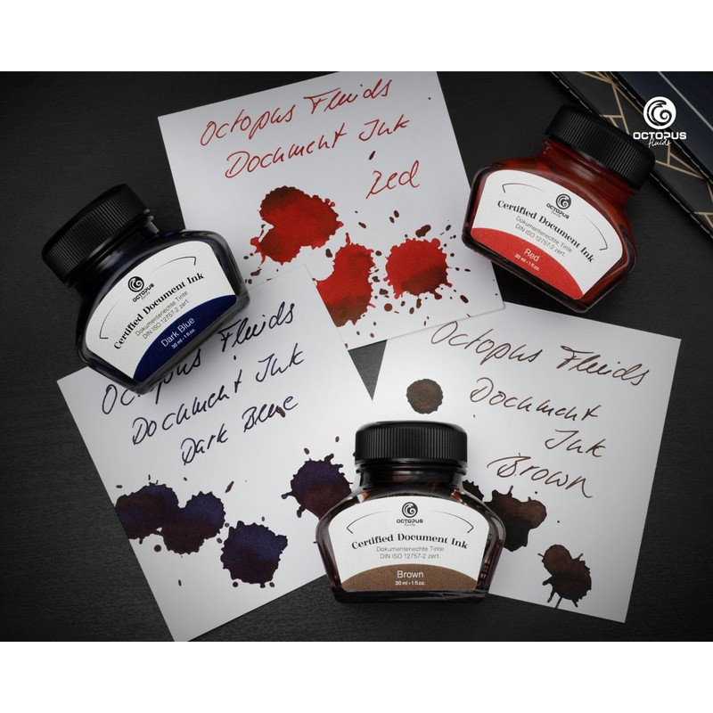 Octopus Fluids Document Ink Fountain Pen Ink for Notaries Registrars