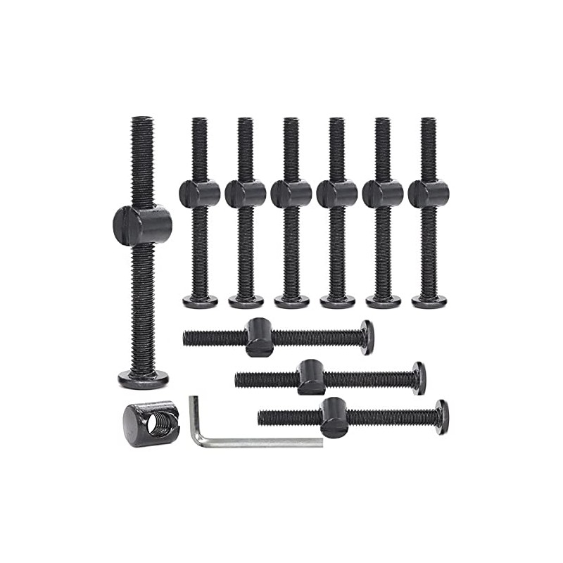 cSeao 10-Pack M6 60mm Black Socket Cap Screws Barrel Nuts