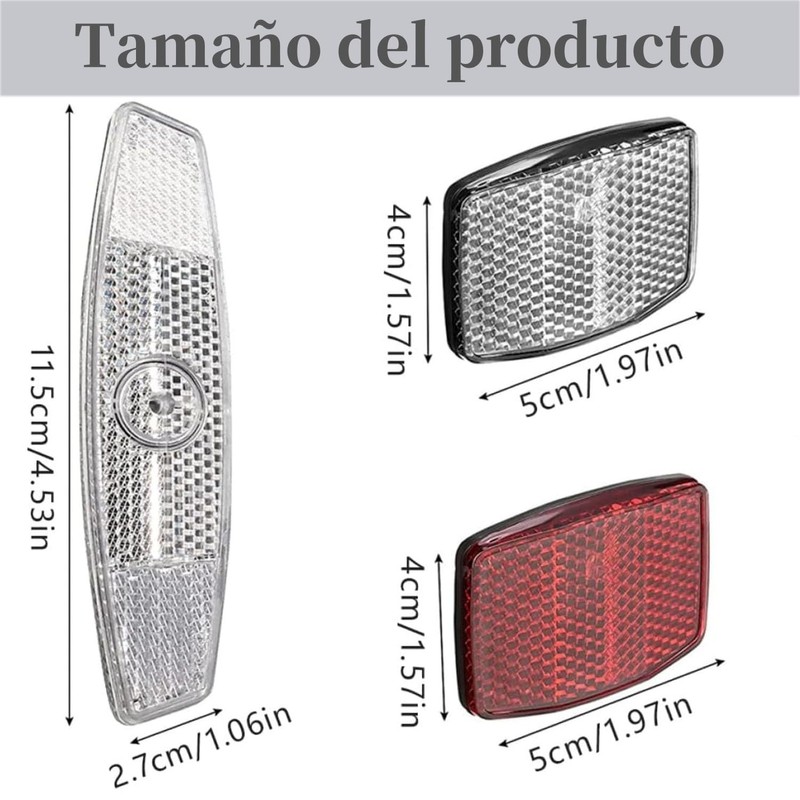 XINYUICEAN Reflectores de Bicicletas, 6 Reflectores de Plástico para Bicicleta