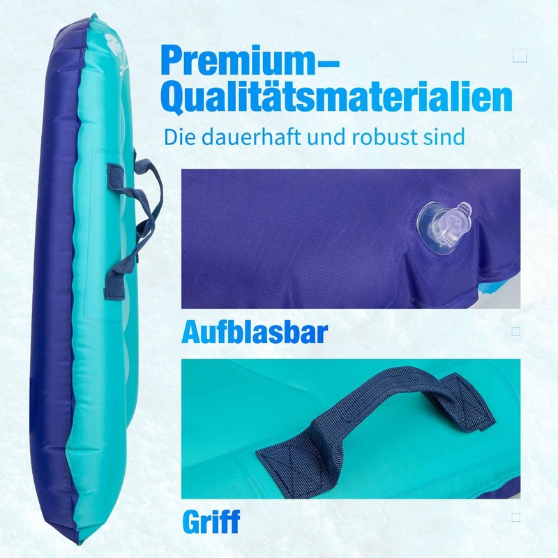 BIGTREE Bodyboard Inflatable Surfboard, Lightweight Portable Swimming Board with Handles,