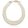 Anne Klein Collar de perlas blancas en tono dorado para