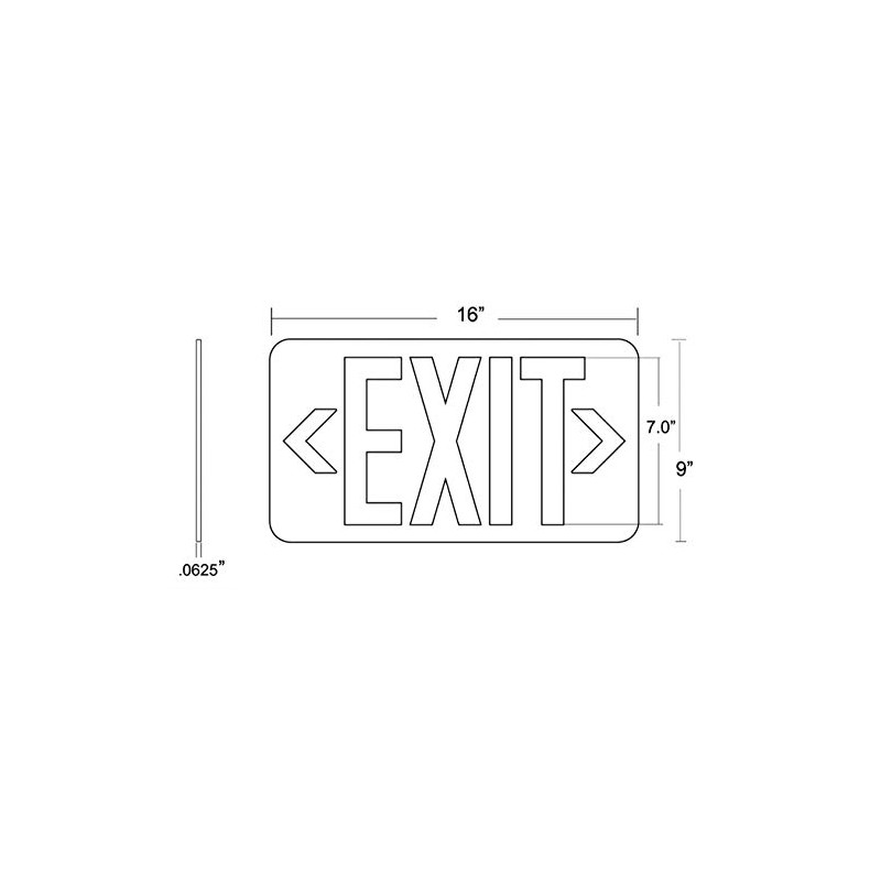 Glow-in-The-Dark Exit Sign Black - UL924 Listed - Double-Sided -