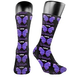 ANGERIA Lupus Awareness Socks Comfort Cotton Casual Stockings Compression Athletic Ankle High Socks For Men Women, White