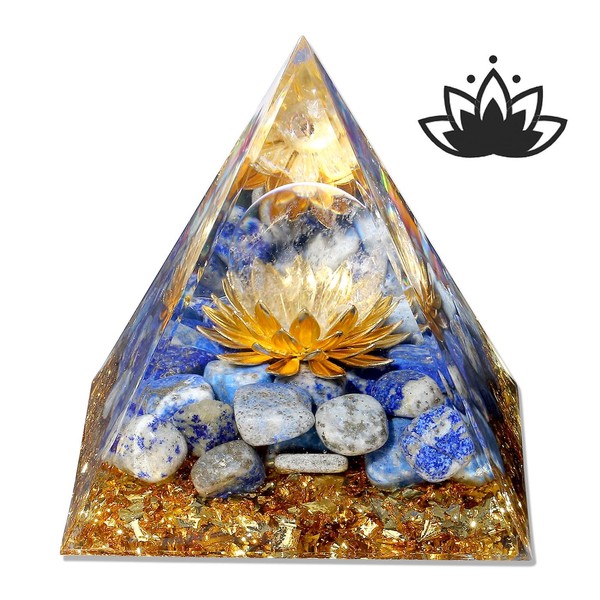 XIANNVXI Lapis Lazuli Stone Orgonite Pyramid Crystals Gemstones Lotus Pyramids