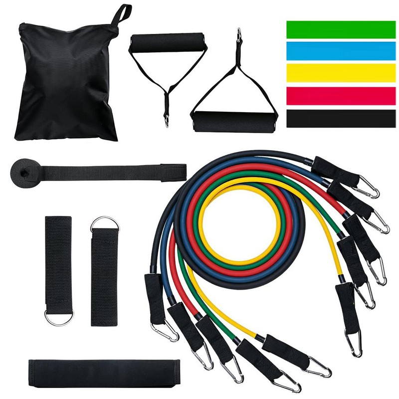 (16pcs) Resistance Bands Set Exercise Resistance Bands with Handle Set,Stretch
