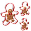 PTaizjjz 3pcs Gingerbread Man Cookie Cutters Set,Stainless Steel Christmas Cookie