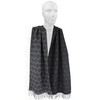Rotfuchs Jacquard Woven Scarf Fashionable 100% Wool (Merino), Black Grey