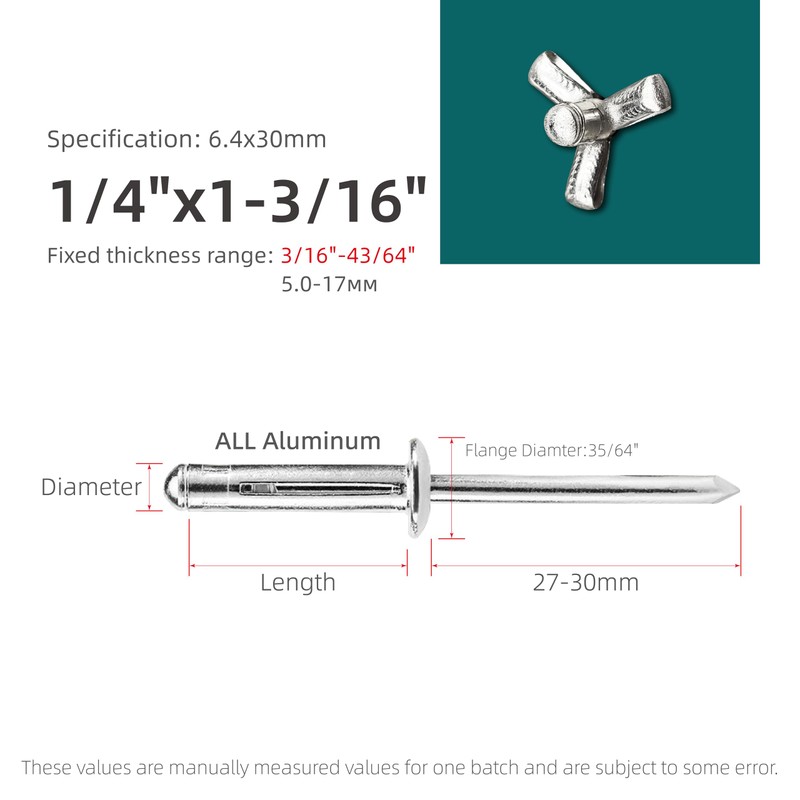 40pcs Trifold Rivets,Silver Aluminum Alloy Folding Blind Rivets,Tri-fold Exploding Pop