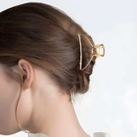 VinBee 3PCS Metal Hair Clips claw clips Women Claw Clips for Thick Hair Strong Hold Claw Clip Jaw Clamp large claw clip Non-slip Hair Grips for Long Hair-Gold,Silver,Rose Gold