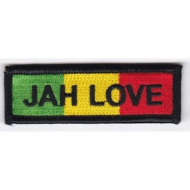 US PATCH Rasta JAH LOVE Embroidered Patches 1"x3" iron-on