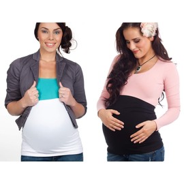 mama band - Bauchband Doppelpack für die Schwangerschaft. Inhalt: 2 Bauchbänder + 3 Hosenerweiterungen