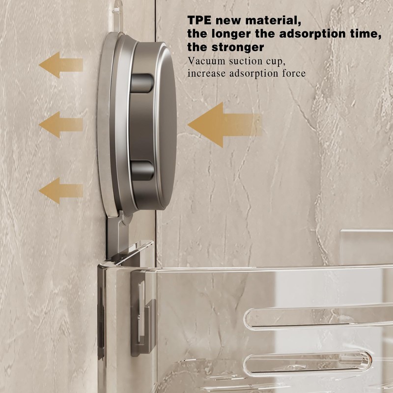 VOLPONE Shower Caddy Corner Suction Cup Shower Shelf Corner No