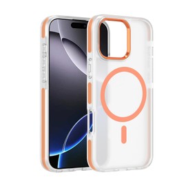 PinLiSheng 2024 New Magnetic for 16 Pro Max Case,Military Grade 3 in 1 Heavy Duty Shockproof Case - Orange