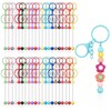 Exclaith 42 Pcs Beadable Keychains Bulk Kit Blank Beaded Metal