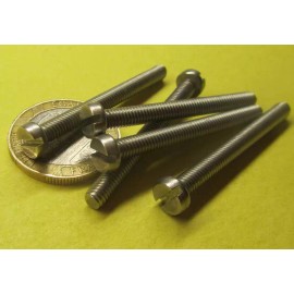 Basic Zinc Plated Cheese Head Slotted Machine Screw M4 x 0.7 x 40 mm, 100 Pcs