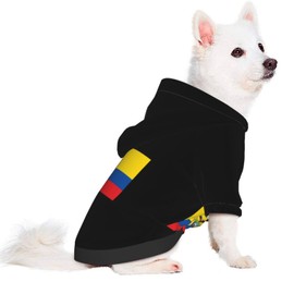 Flag of Ecuador Dog Sweater Winter Pet Dog Hoodie Sweatshirts Warm Soft Dog Clothes Large