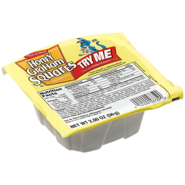 Malt-O-Meal Honey Graham Squares Cereal, 2-Ounce Bowls (Pack of 48)