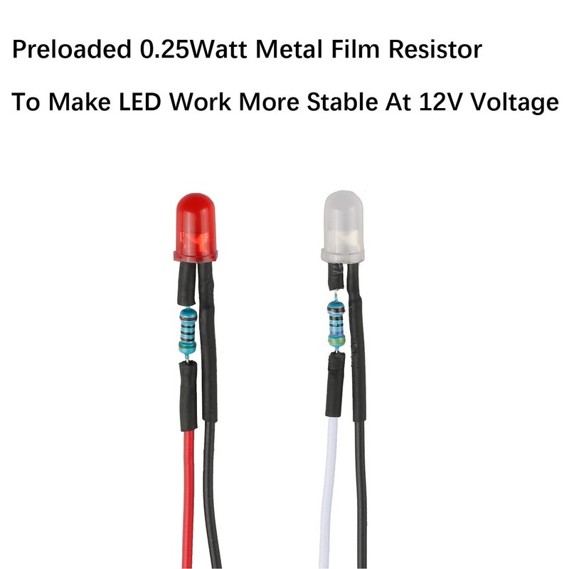 EDGELEC 50pcs 12 Volt 5mm Yellow LED Lights Emitting Diodes,