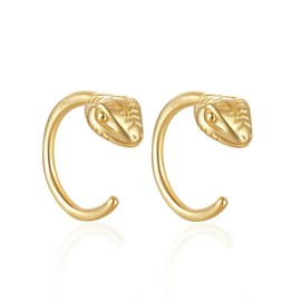 SHIMAO Earrings 925 Sterling Silver Snake Pattern Adjustable Earrings for Women Personality Jewelry Accessories Charm Earrings, Sterling Silver, Zircon, gold