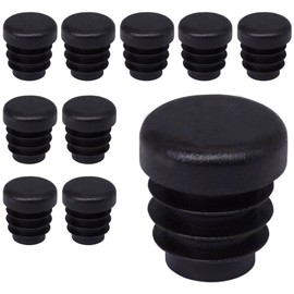 SKIR'CO Pack of 10 Round Pipe Inserts 12 mm Fence Post Plugs Black Plastic Pipe End Caps Pipe Plugs Black RAL 9005