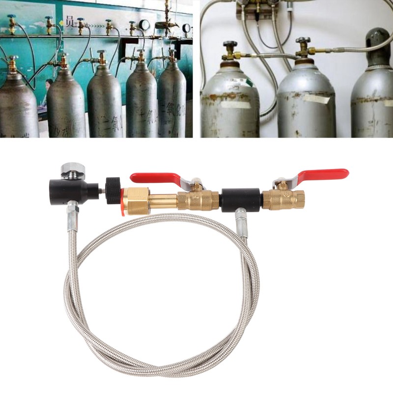 CGA‑320 CO2 Cylinder Refill Adapter with Hose For Filling Soda