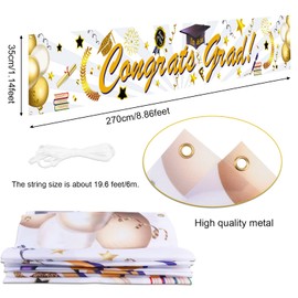 HOWAF Congrats Grad Banner for Graduation Party Decoration 2023, Graduation Congratulation Banner for Exam, Passed Decoration for Graduation, Bachelor Master's Diploma Training, Graduation Outdoor