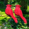 10Pcs Red Foam Handmade Artificial Simulated Bird Yard Lawn Garden