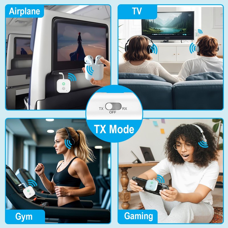 Upgraded Bluetooth 5.4 Transmitter Receiver, USB-C Bluetooth Audio Adapter for