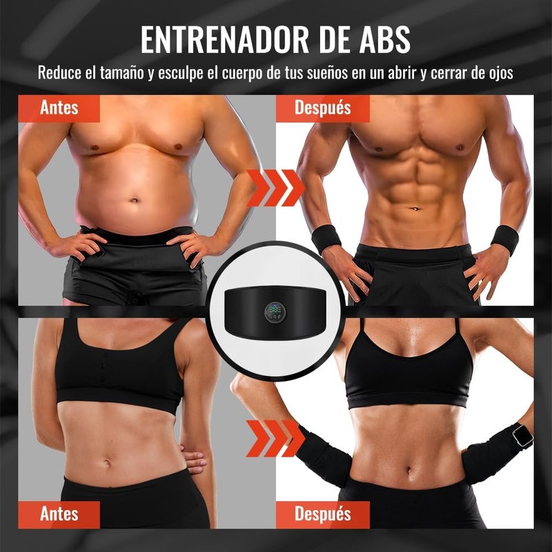 Estimulador de ABS, Cinturón de Tonificación Abdominal