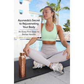 100% Pure Copper Water Bottle for Drinking Water – 34 oz (1000ml) Polished Finish with Leak-Proof Lid | Copper Vessel for Yoga, Gym, Office, Home & Travel