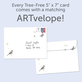 Tree-Free Greetings - Sympathy Card - Artful Designs - 1 Card + Matching Envelope - Made in USA - 100% Recycled Paper - 5"x7" - Just a Thought Away (GO69235)