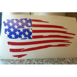Distressed American Flag Vinyl Decal Sticker