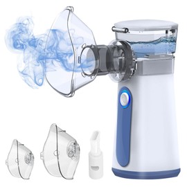 NEEMOSI Inhaler for Children and Adults - NEEMOSI Inhaler Nebulizer Baby, Ultrasonic Inhaler for Colds, Inhaler Device with Mouthpiece and 2 Masks (Blue)