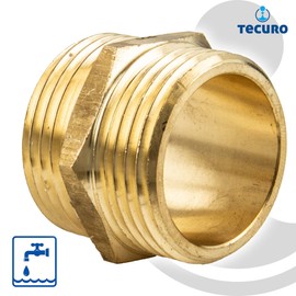 Messing Doppelnippel 3/4" x 3/4"