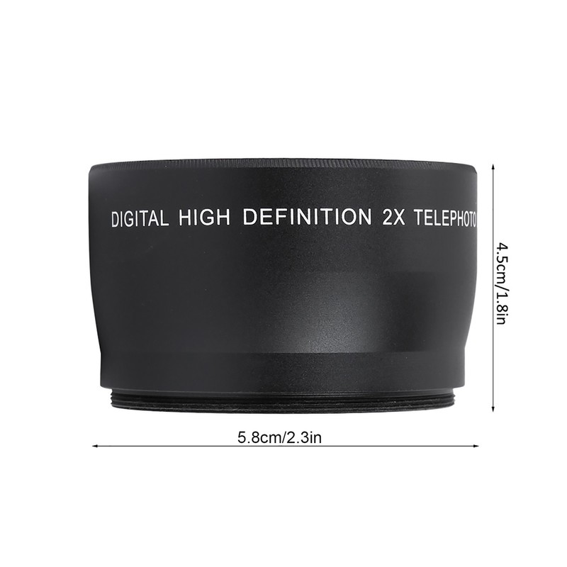 58MM 2X Magnification Universal Teleconverter Telephoto Lens for Cameras Accessory