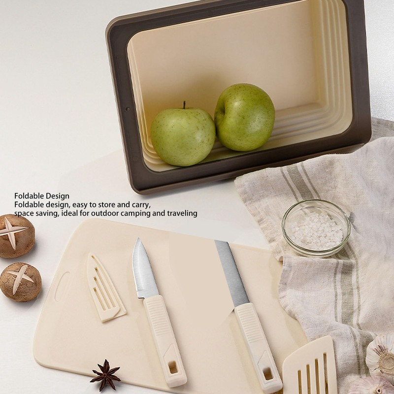 Yusat 2 in 1 Foldable Cutting Board Dish Tub Multifunction