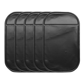 sourcing map 5pcs Car Dashboard Anti-Slip Mat 5.5" x 3" Universal Sticky Dash Pad Washable Reusable Car Non-Slip Mats for Phone Keys Sunglasses Electronic Devices, Black
