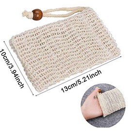 Sisal Soap Bag (5-Pack) Ideal for Scraps & Save Soaps, Natural Fiber Soap Bags for Foaming and Drying The Soap, Organic Soap Bag With Pouch Holder for